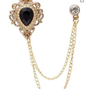 Label pin for men. Suit or shirt brooch.